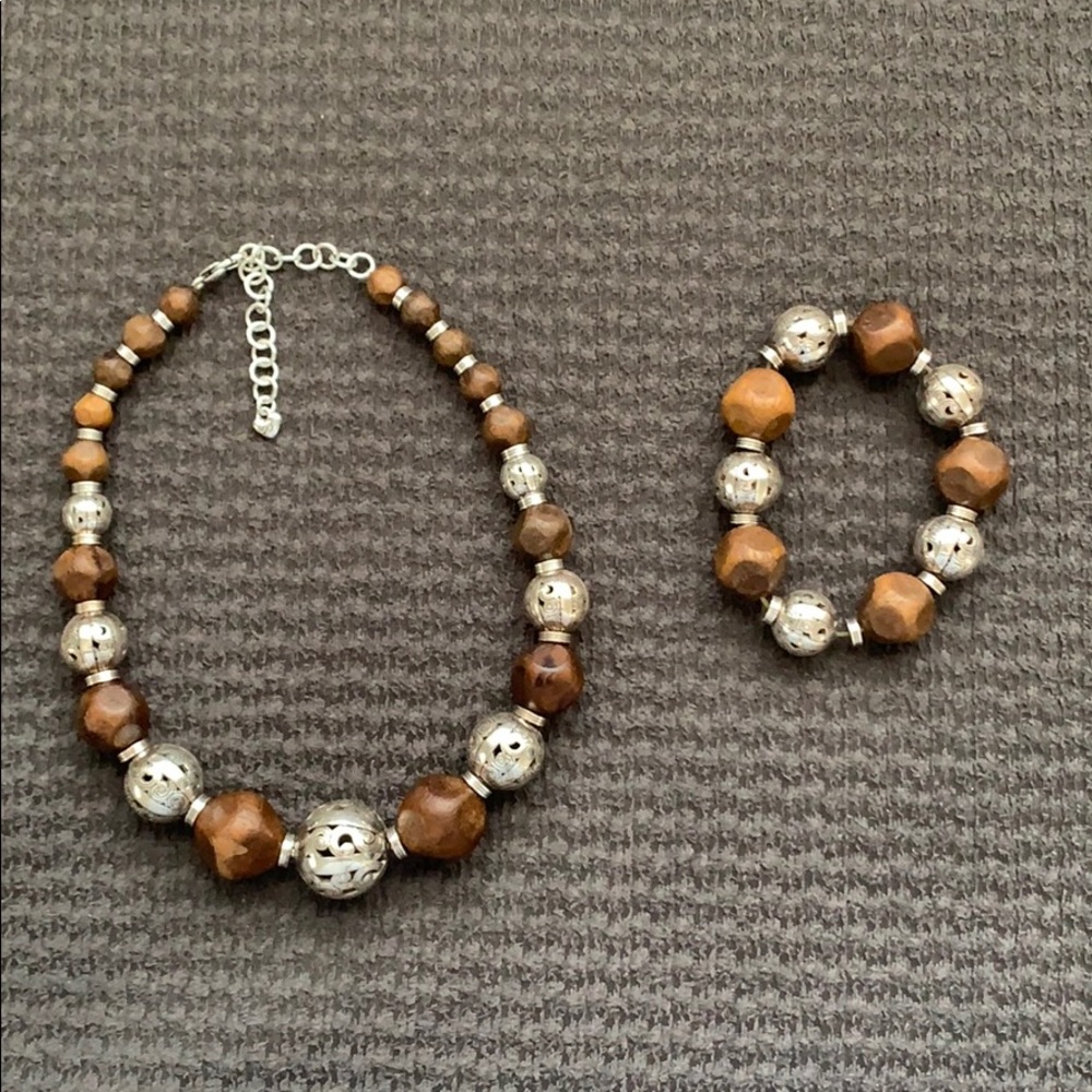 Brighton Wooden Necklace and Bracelet Set